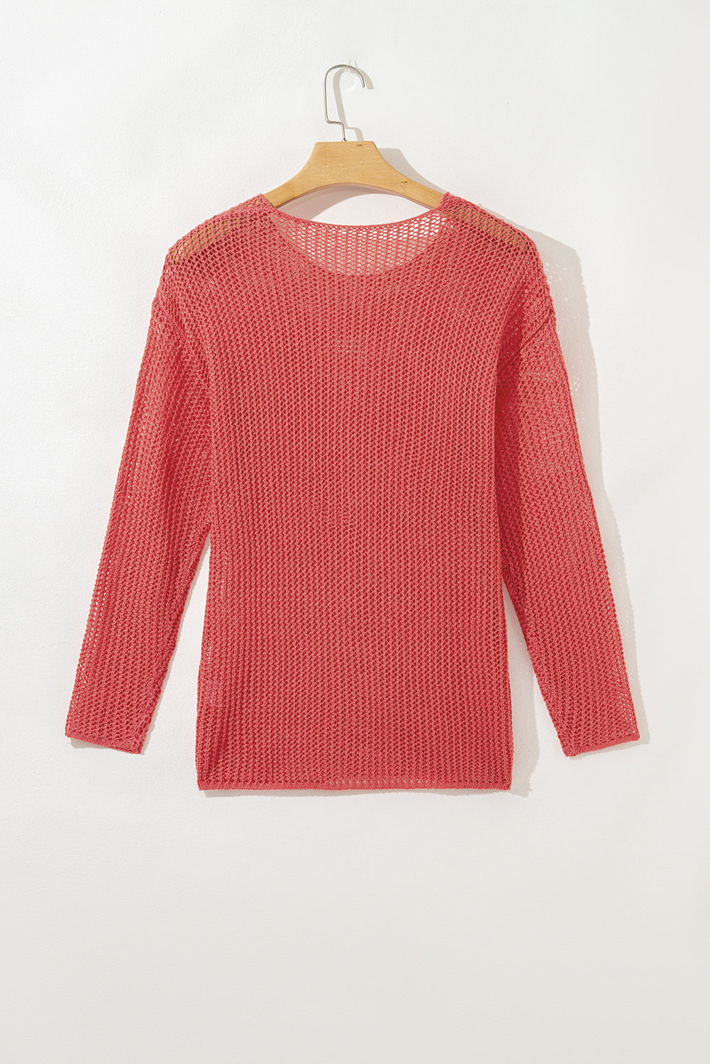 Smoke Gray Crochet Hollow-out Jumper Top Sweater