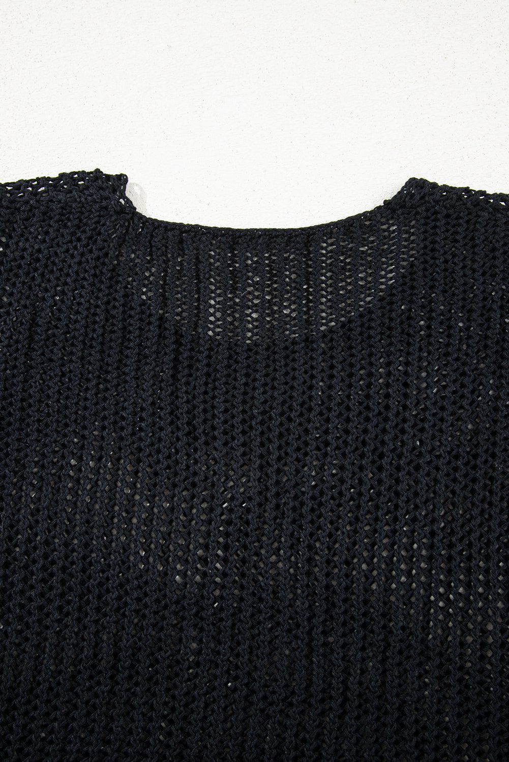 Smoke Gray Crochet Hollow-out Jumper Top Sweater