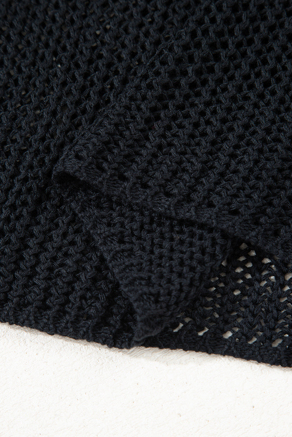 Smoke Gray Crochet Hollow-out Jumper Top Sweater