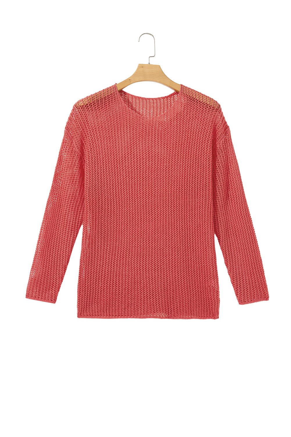 Smoke Gray Crochet Hollow-out Jumper Top Sweater