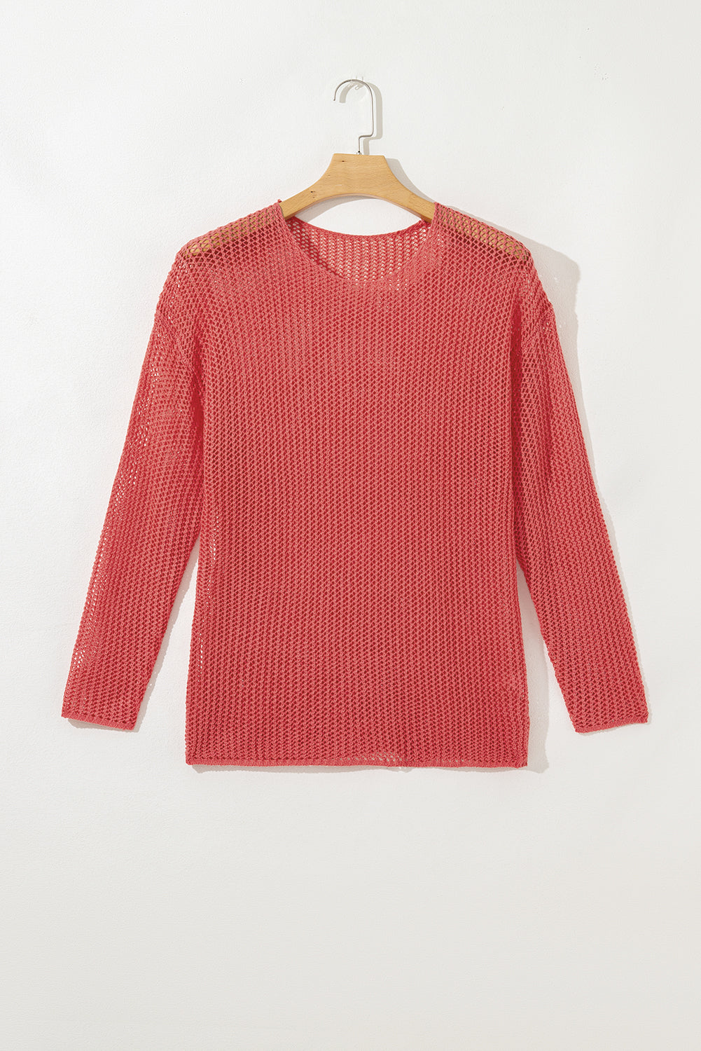 Smoke Gray Crochet Hollow-out Jumper Top Sweater